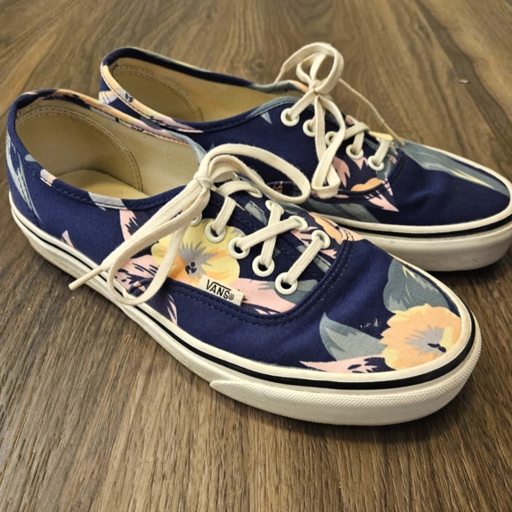 Vans authentic, floral, women's size 8.5